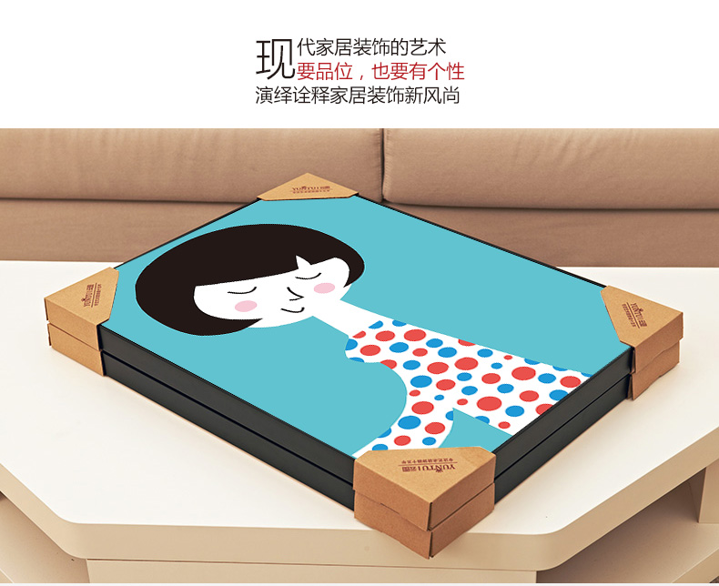 
                                        云图 卡通人物 装饰画现代简约客厅卧室儿童房沙发背景墙画挂画 黑色画框(ABC) 40*60(一套价)                