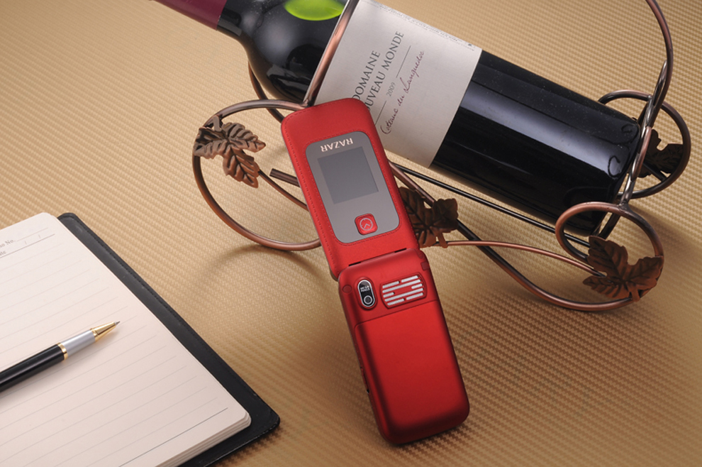 锐族R2015 电信2G翻盖老人手机 红色
