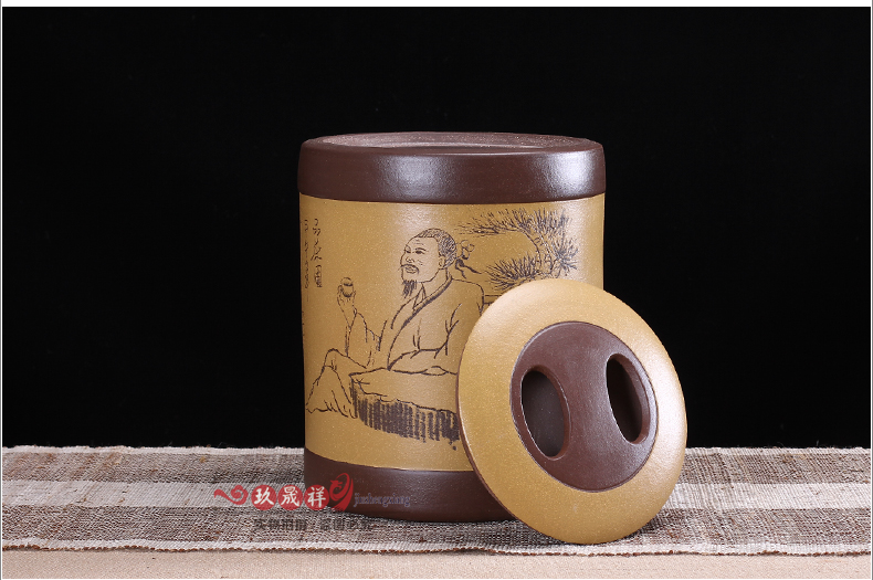 普洱10饼装罐 茶叶桶普洱大号茶叶罐 茶缸 粗陶瓷储茶罐 5斤装