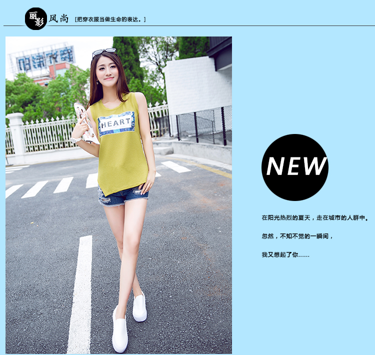 秀尔之卉～时尚休闲女装2016夏季新款女雪纺棉短款拼接不规则小T恤衫外穿背心糖果色上衣 白色 XL