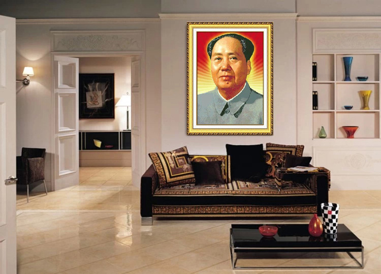 皇家至尊蒙娜丽莎十字绣新款玄关走廊大幅沙发立体画立体绣中堂画3D系列画毛主席革命人物 3D丝线毛主席45*60厘米.