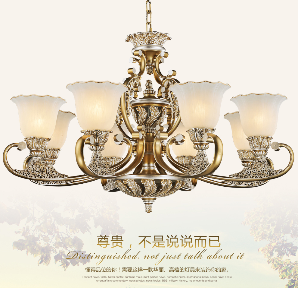 库博－光移动 欧式客厅餐厅书房铁艺吊灯 807 八头吊灯