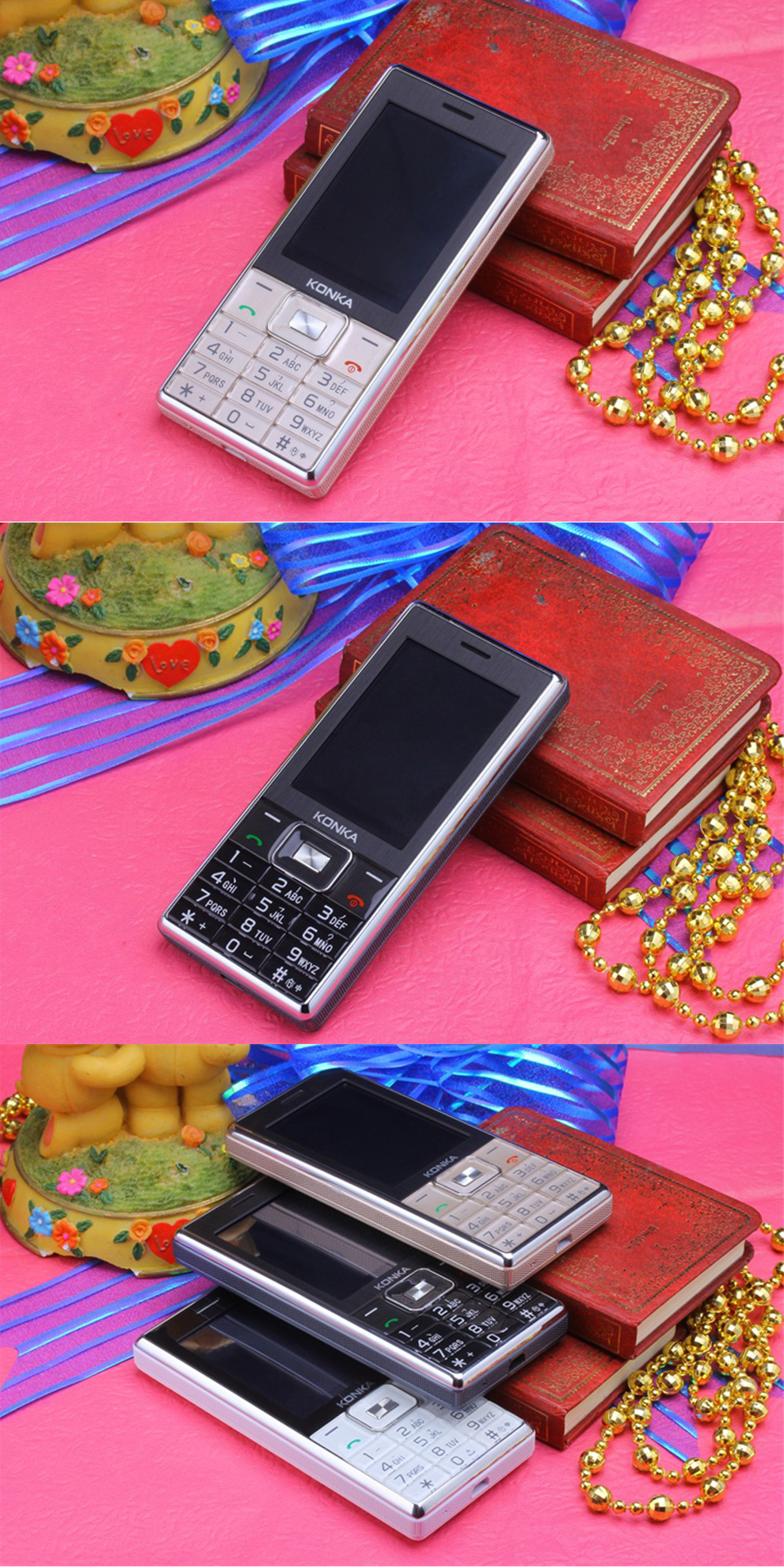 康佳（KONKA） D628 移动/联通2G直板手写老人手机 金色