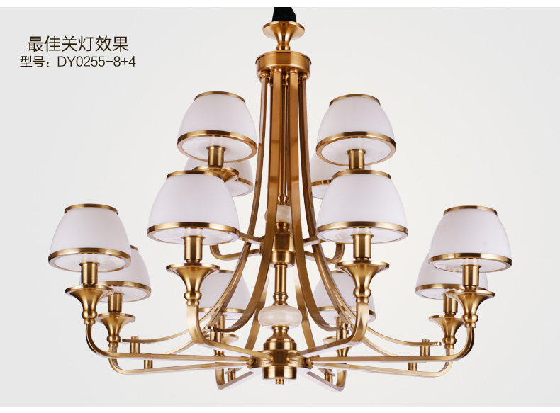 美式吊灯餐厅客厅吊灯 现代卧室吊灯 简约仿铜欧式吊灯 0255-6