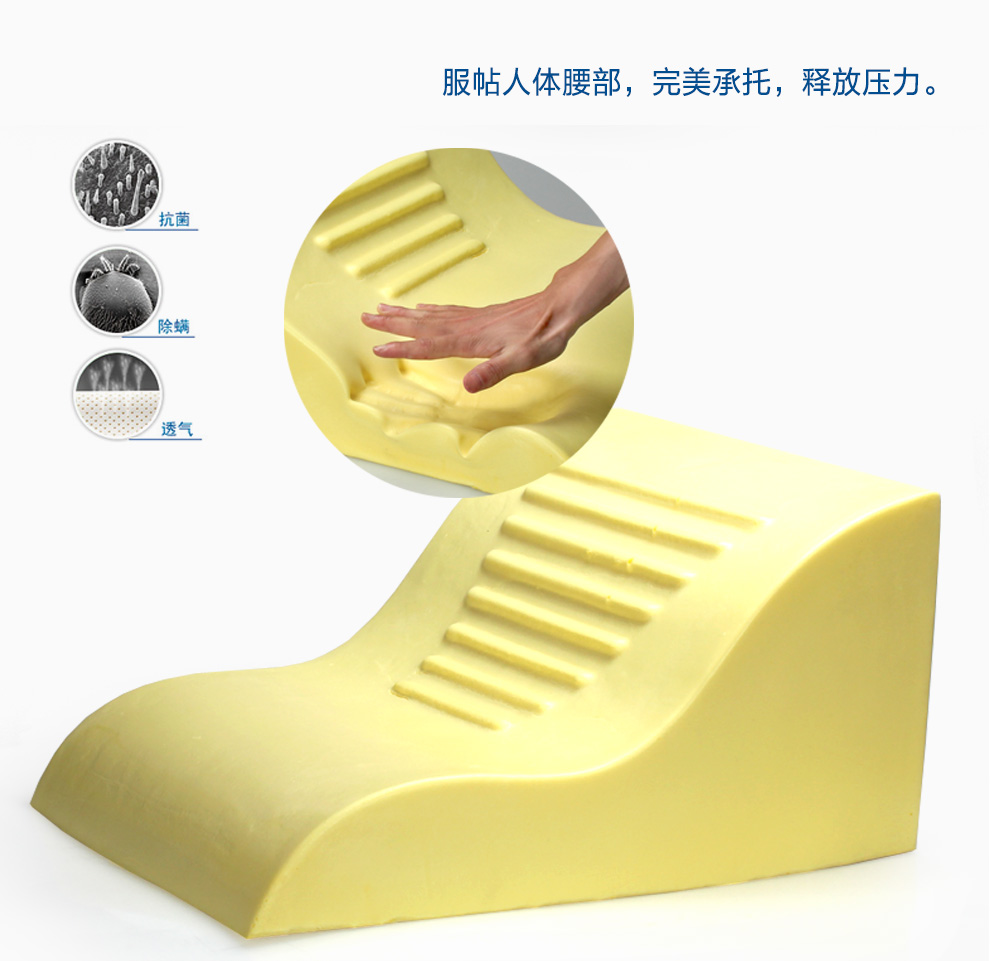 
                                        思帛绫 网眼透气 三角床头靠枕 腰靠 减压慢回弹电视靠垫 床上懒人靠背垫 驼色                