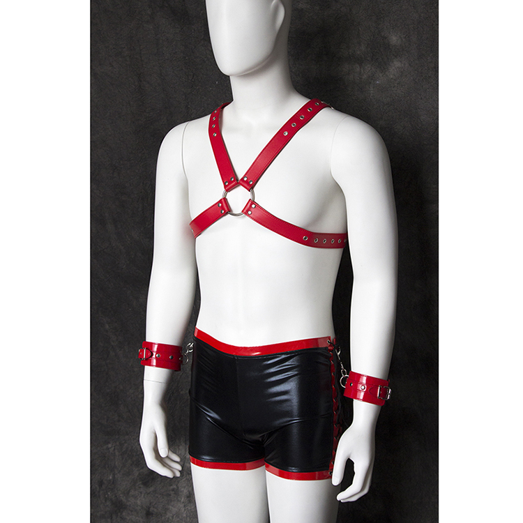 桃色缘男士情趣内衣屠夫套装皮革衣紧缚衣sm情趣用品男女用器具sm夫妻