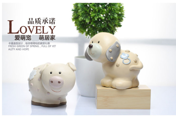 倍思家 摆件儿童存钱罐生肖储钱罐创意摆件 送儿童闺蜜朋友礼物 呆萌牛 环保树脂