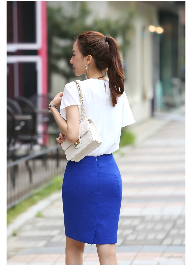 SOE2015夏季新品韩版镶钻拼接通勤OL包臀裙半身裙女裙蓝色B1231 黑色 S