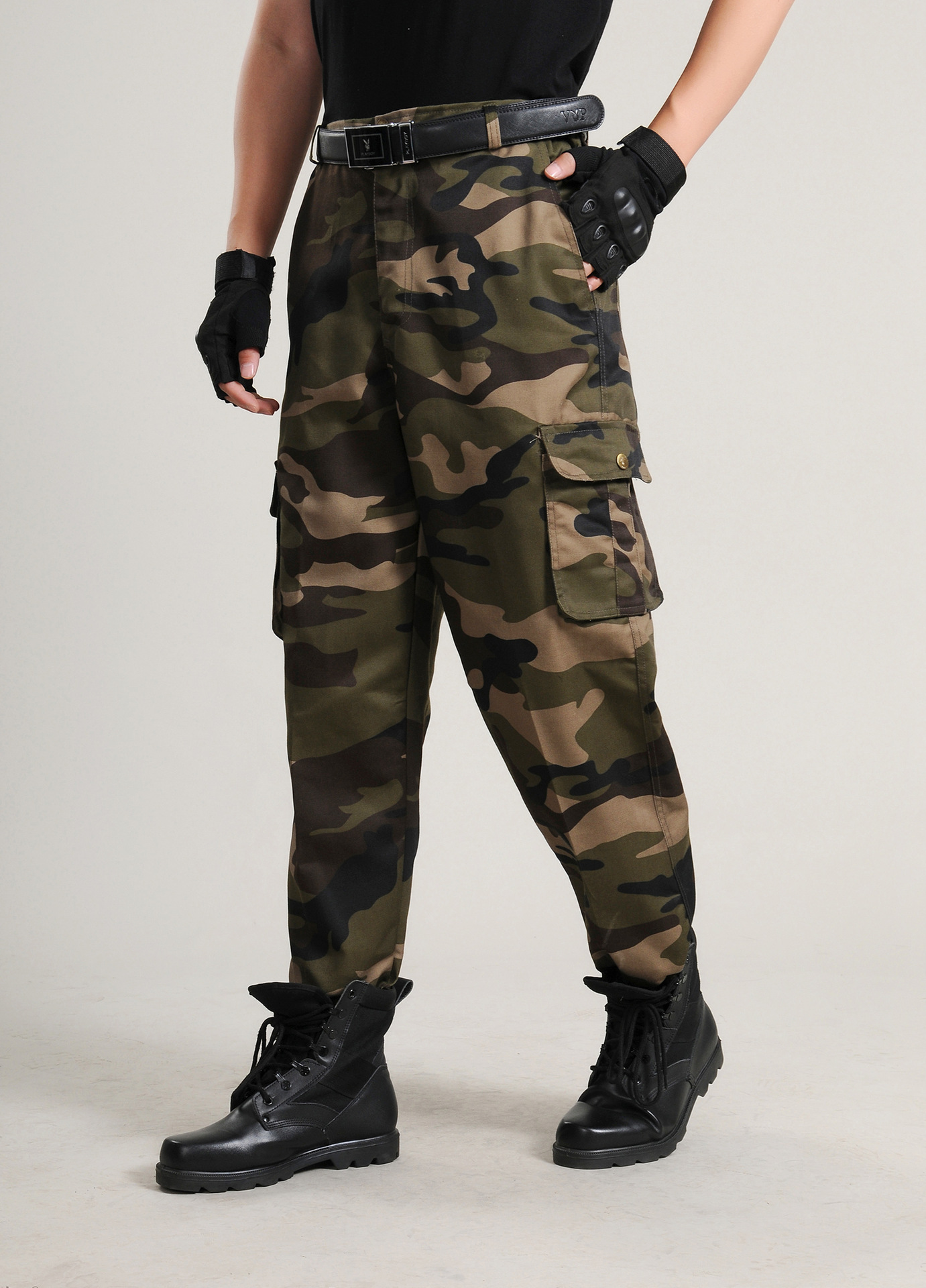 欧曼丹工装裤子新数码加肥大码迷彩加厚长裤学生军训单裤男女户外