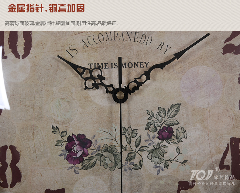 
                                        TQJ实木单面圆形壁挂钟客厅创意挂表卧室静音时尚石英时钟表030 白色                