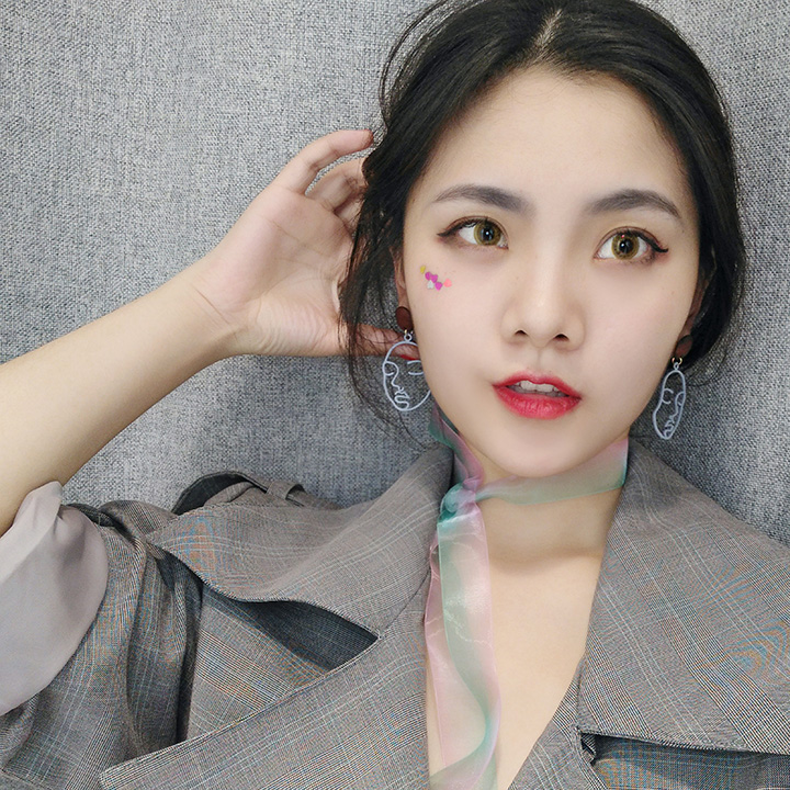 时尚饰品 耳饰 约龙(yuelong) 复古人脸耳环日韩个性