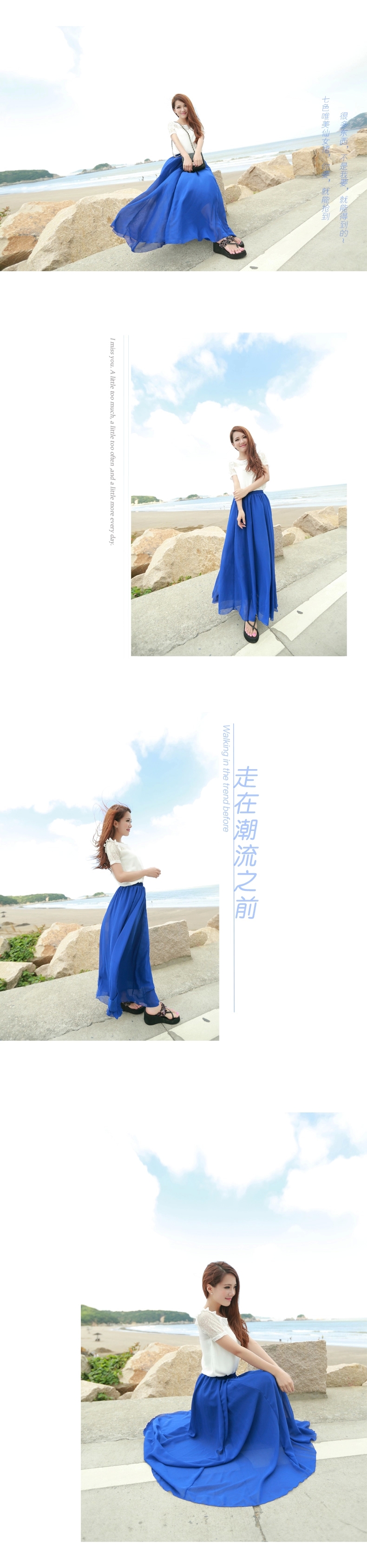 锐颖R.Y 2016新款女装夏装韩版纯色蕾丝拼接荷叶边短袖雪纺衫 白色 XL