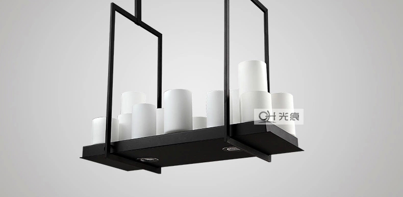 梦晗灯具北欧美式乡村吊灯 中式创意LED烛台云石复古餐厅工业控吊灯8001 95cm*36cm送5Wled