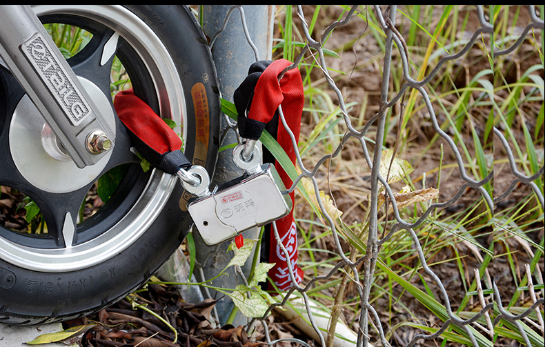 玥玛摩托车防盗锁电动车链条锁超b级锁芯车锁铁链防盗锁空转锁抗液压