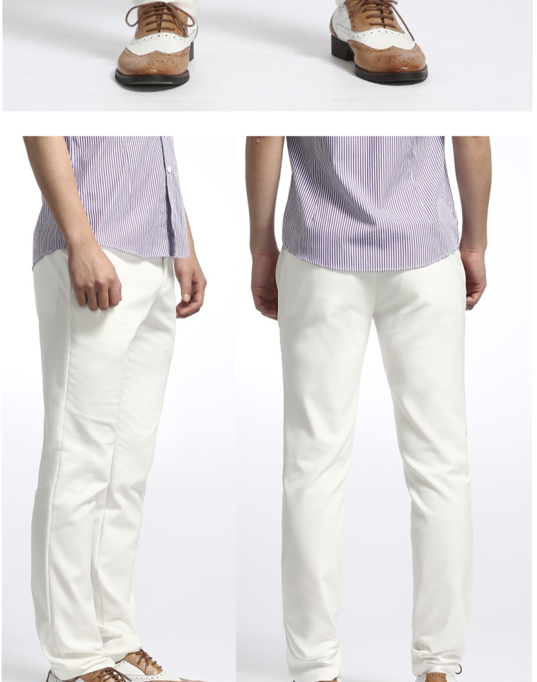 乔治白g52 2015新款长裤 男韩版修身休闲裤 直筒裤子 白色 185/xxl(90