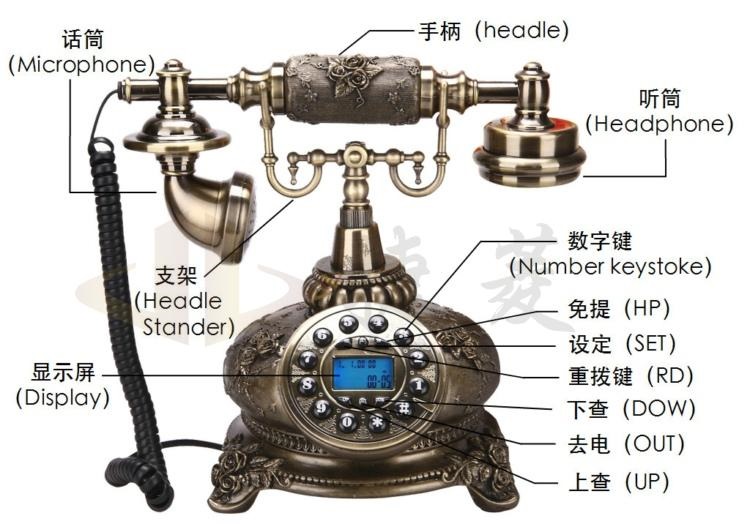 
                                        欣耀陶瓷复古电话机固定电话座机欧式时尚田园家用仿古电话机JL -TM 552银色-升级版                