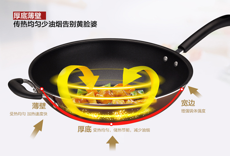 
                                        爱仕达炒锅ASD少油烟不粘锅 电磁炉通用烹饪锅具NWG8334E 34CM                