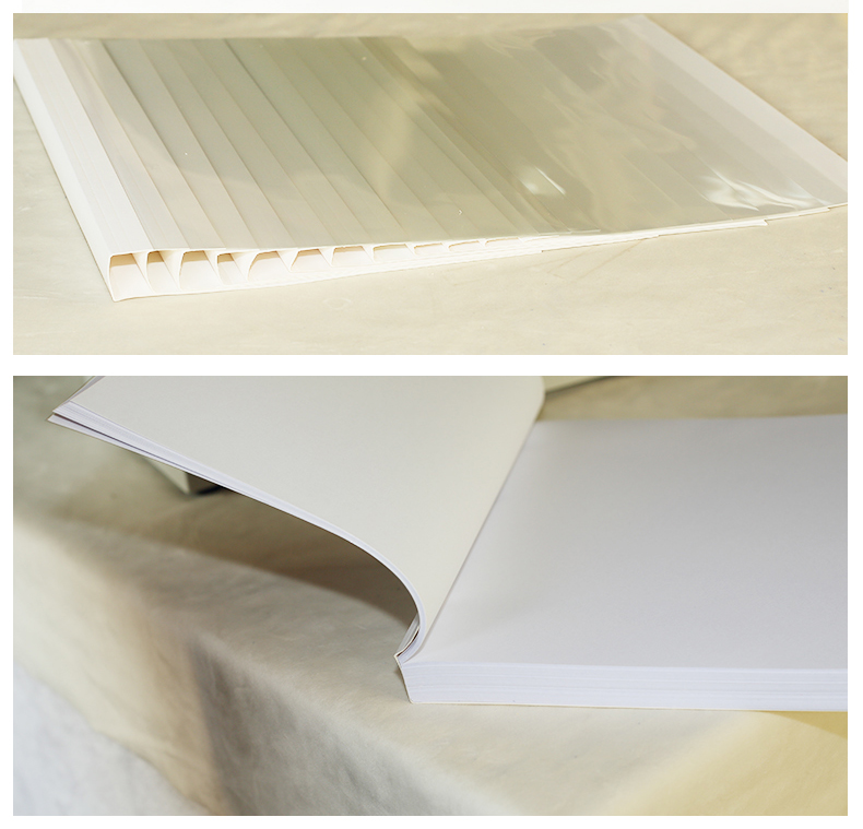 道顿a4幅面 合同标书文件书本塑料 白色热熔封套 胶装透明封面 带侧胶