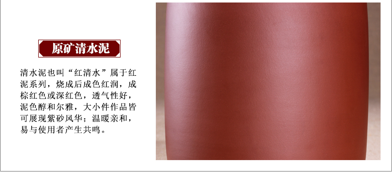 紫砂普洱茶叶罐 宜兴大号手工茶罐 醒茶罐 粗陶茶缸素面七饼装 清水泥铜扣