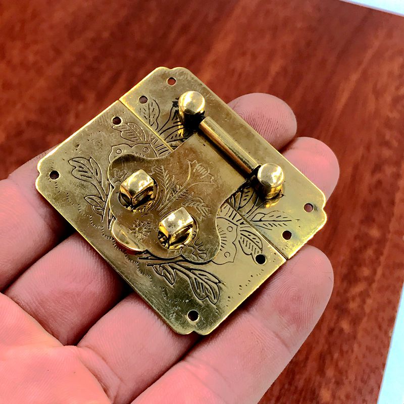 金贝萝中式古典明清红木箱百宝箱锁扣首饰盒包角锁鼻角码角花仿古铜