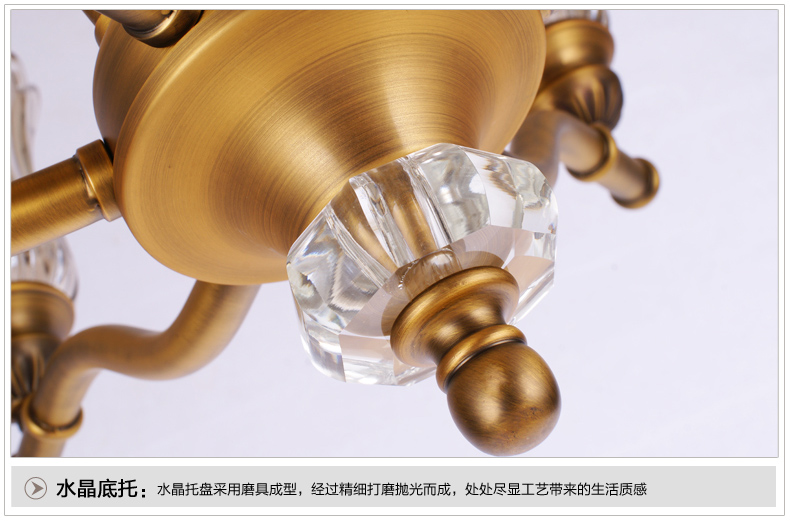 美式吊灯餐厅客厅吊灯 现代卧室吊灯 简约仿铜欧式吊灯 0269-6