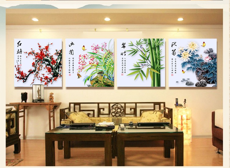 
                                        皇家至尊蒙娜丽莎十字绣5D钻石画十字绣圆钻画钻石绣贴钻画梅兰竹菊花卉系列十字绣新款书房点钻 钻石画新兰40*40cm实色.                