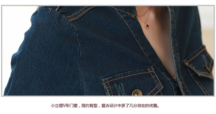 独梵 2015夏装新款女装休闲牛仔连衣裙韩版大码显瘦时尚半身裙女8670 蓝色 S/155