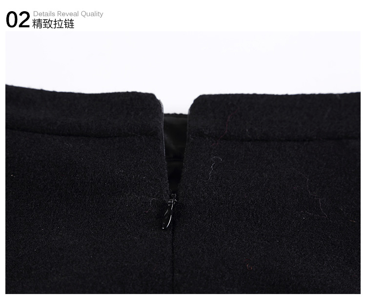 BERNIEELEN伯妮斯茵正品秋冬新款黑色A字半裙子中腰短裙2015女裙 黑色 L
