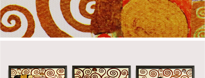 图慕 油画餐厅挂画有框画玄关画墙画三联画欧式壁画美式客厅装饰画 满足-金色vck013 64*94cm