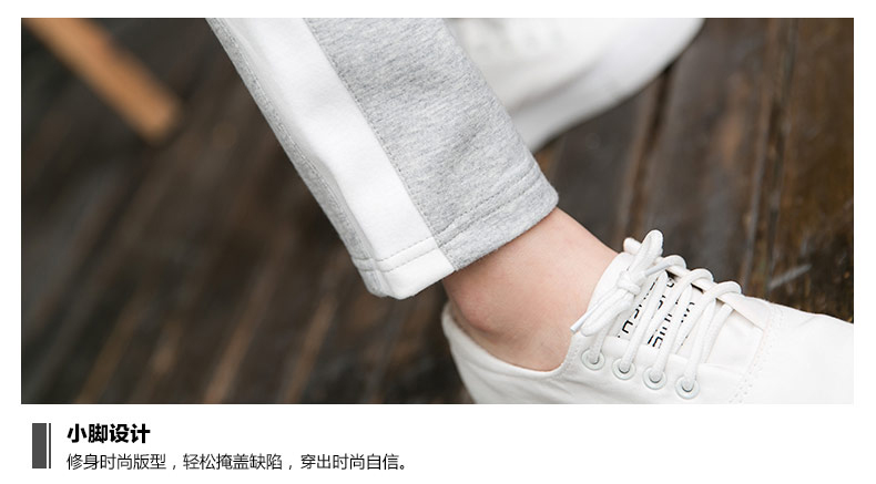 布朗舒格 2016早秋新款运动服学生时尚休闲运动套装女春秋长袖卫衣两件套潮TZ027 套装 白衣灰裤 L