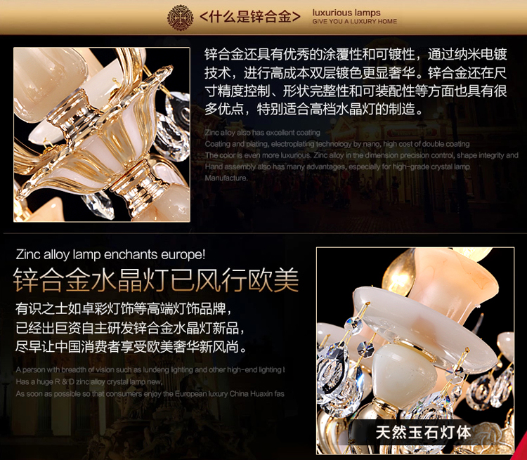 【仕邦】 欧式锌合金玉石水晶吊灯 客厅吊灯餐厅别墅奢华简约大气蜡烛吊灯具  X5139 奢华锌合金单头壁灯+LED灯泡