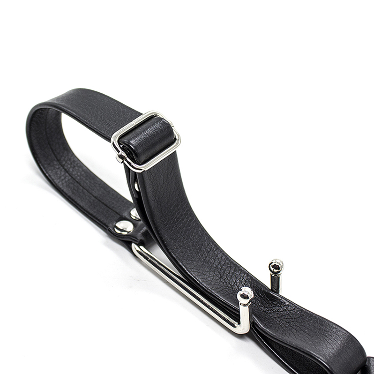 桃色缘惩戒刑罚强制开口金属鼻钩带皮革颈套限制嘴钩sm情趣用品男女用