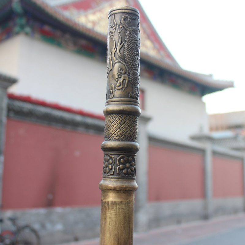 真全铜器纯铜金箍棒黄铜金箍棒 定海神针 龙纹金箍棒 铜金箍棒 工艺品