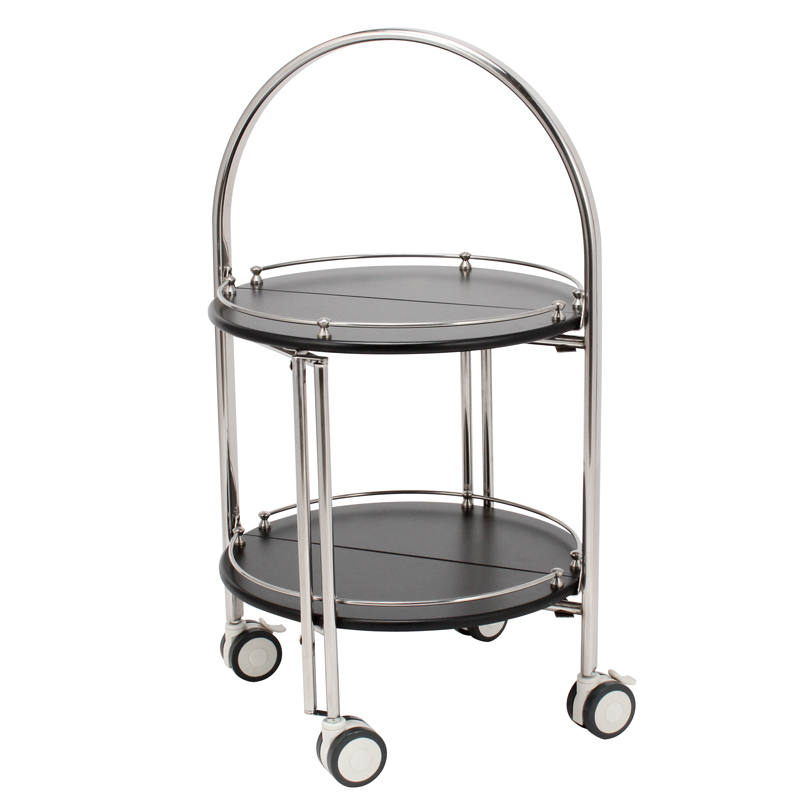 南 圆形可折叠酒水车茶水车饮料服务车酒水推车c-88b 钛金_ 9折现价7