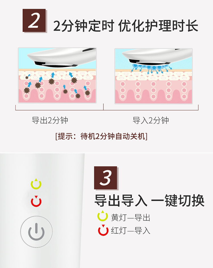 TOUCHBEAUTY超声波离子毛孔清洁器 (白色)