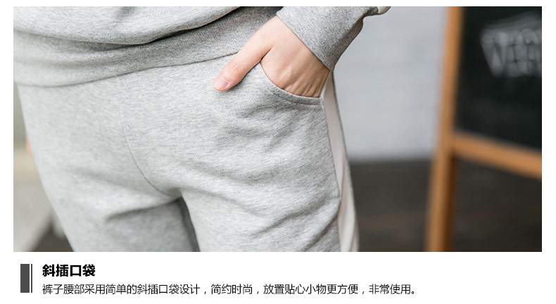 布朗舒格 2016早秋新款运动服学生时尚休闲运动套装女春秋长袖卫衣两件套潮TZ027 套装 白衣灰裤 L