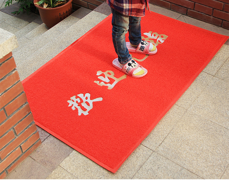 
                                        冬海 出入平安门垫 欢迎光临门垫 超市脚垫 进门地垫 大红色加厚 欢迎光临 120cm*180cm                