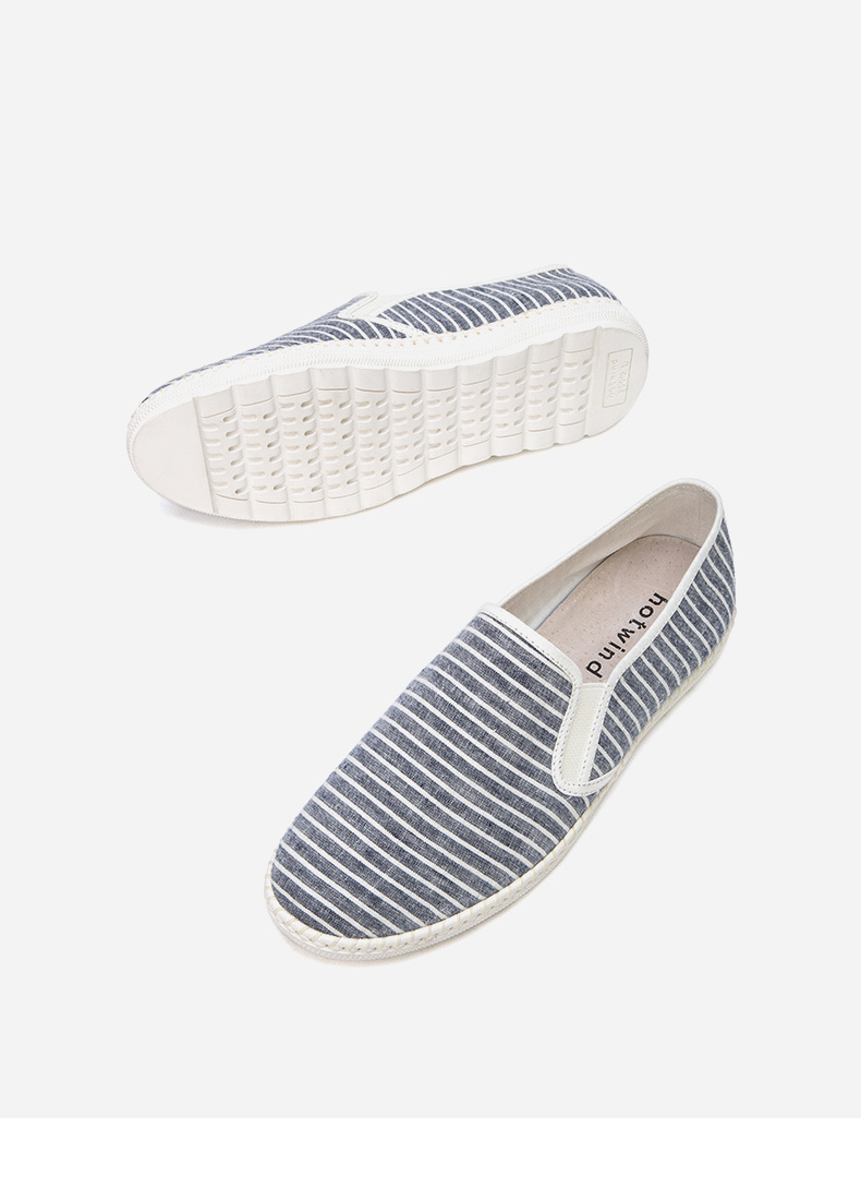 热风布鞋男2018年春季新款时尚百搭简约男士一脚套布鞋h30m8110 06兰