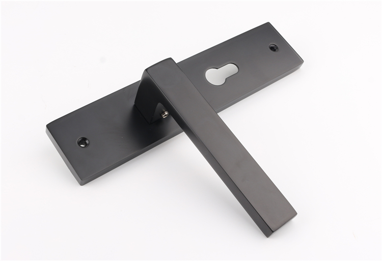 台湾依佰利黑色门锁美式室内方形把手简约欧式卧室房门锁静音门锁