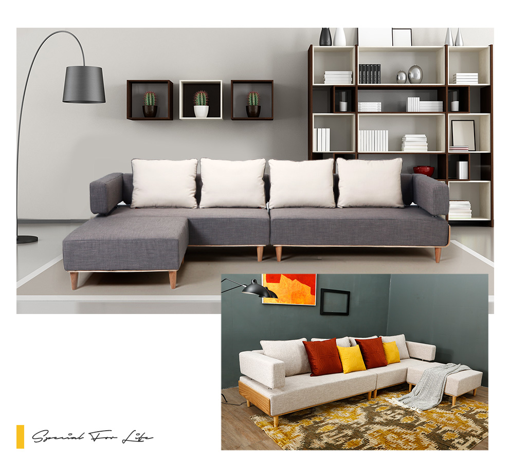 曲美·领物(qmlive) 曲美沙发实木弯曲木沙发 北欧新中式设计组合沙发