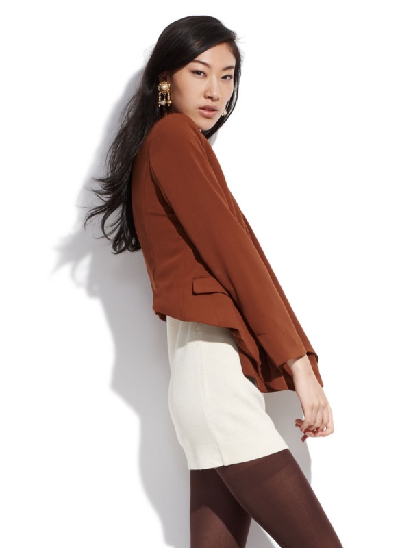 MECITY女款垂荡领外套535844 黑色 165/88A