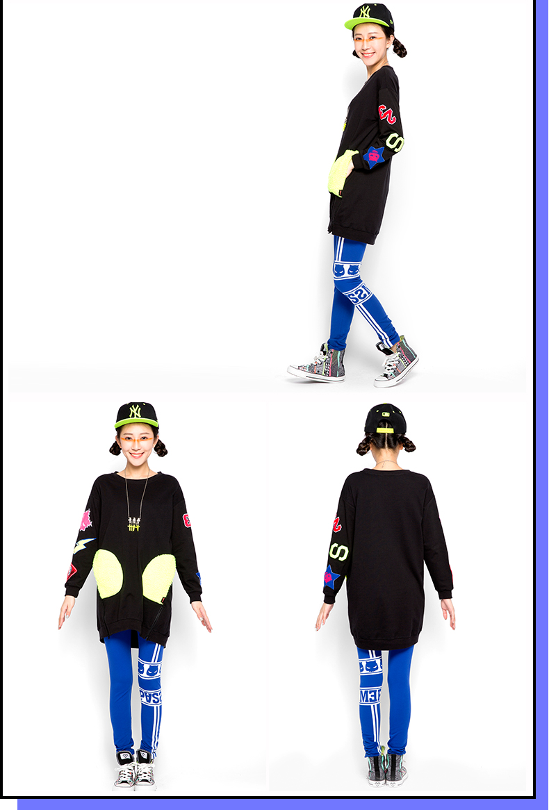 PASS女装秋冬新款 长袖撞色短款连衣裙6532411095 黑色 M