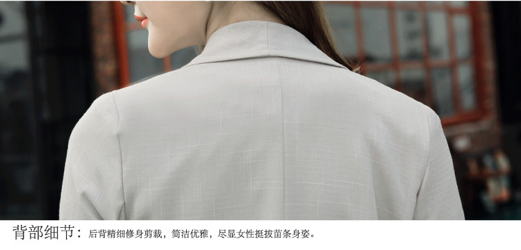 姬典   2016新款薄外套韩版显瘦上衣中长款小西装七分袖外套#2016 灰色 S