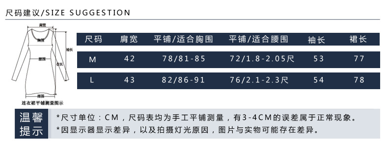 雷戈娜 2016秋季新款时尚夜店性感女装纯色收腰打底短裙显瘦修身圆领长袖包臀连衣裙5362 黑色 L