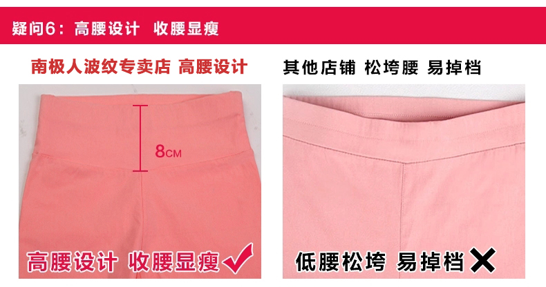 南极人 打底裤 秋季大码显瘦高腰紧身九分小脚女裤 BW34N1361 黑色 M