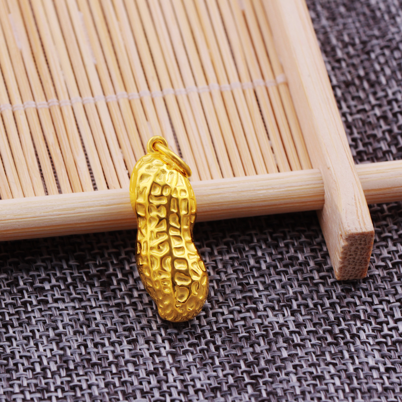 国华首饰黄金饰品足金吊坠花生吊坠 礼物 约3.42克_ 8折现价1156元