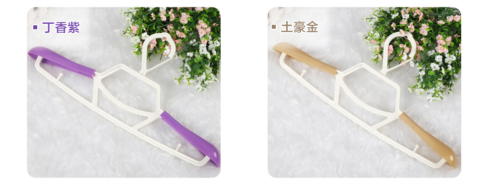 
                                        丽美舒护肩可伸缩多功能防风衣架家用无痕成人塑料晾衣架批发干湿两用室内室外衣撑衣服衣架子衣挂 丁香紫 10个装                