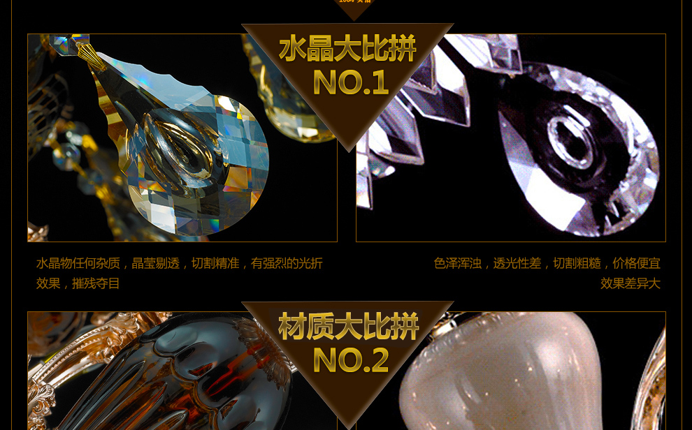 库博－光移动 欧式锌合金水晶吊灯客厅灯餐厅蜡烛复式别墅楼梯吊灯灯具 2368 榄鸿金12+6头吊灯两层