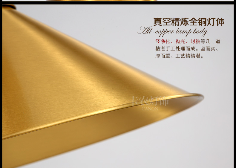 卡农灯饰全铜吊灯过道玄关吊灯吧台吊灯餐厅灯美式吊灯简约 全铜小吊灯