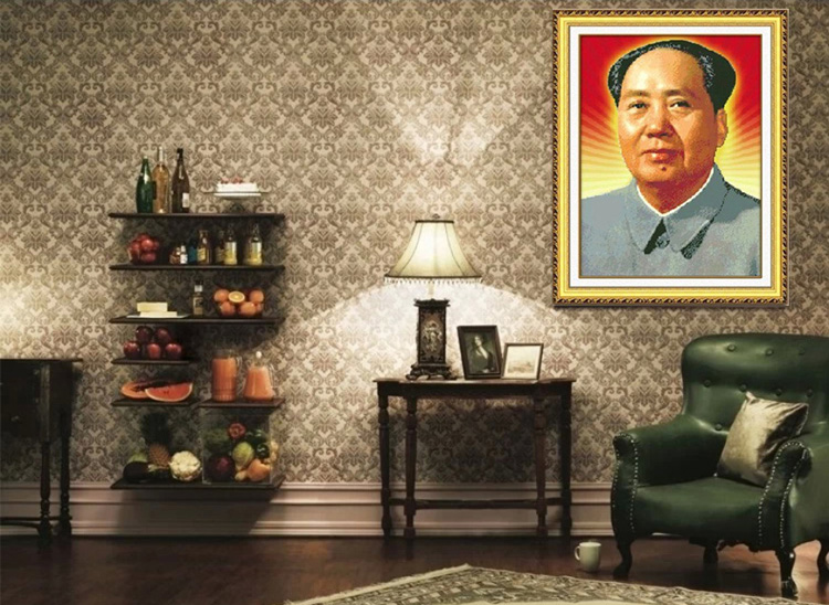 皇家至尊蒙娜丽莎十字绣新款玄关走廊大幅沙发立体画立体绣中堂画3D系列画毛主席革命人物 3D丝线毛主席45*60厘米.
